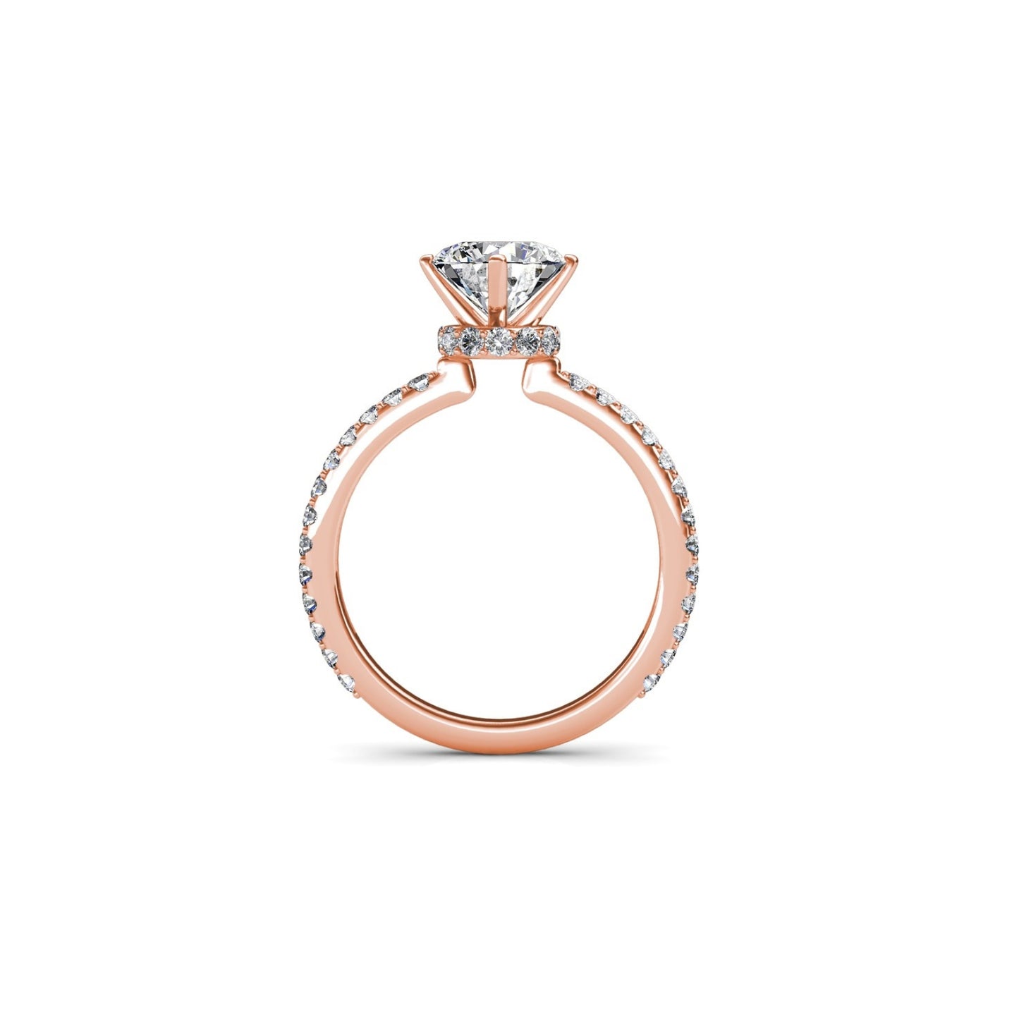 Rose Gold Finish Wedding Ring Round Cut Diamond Ring