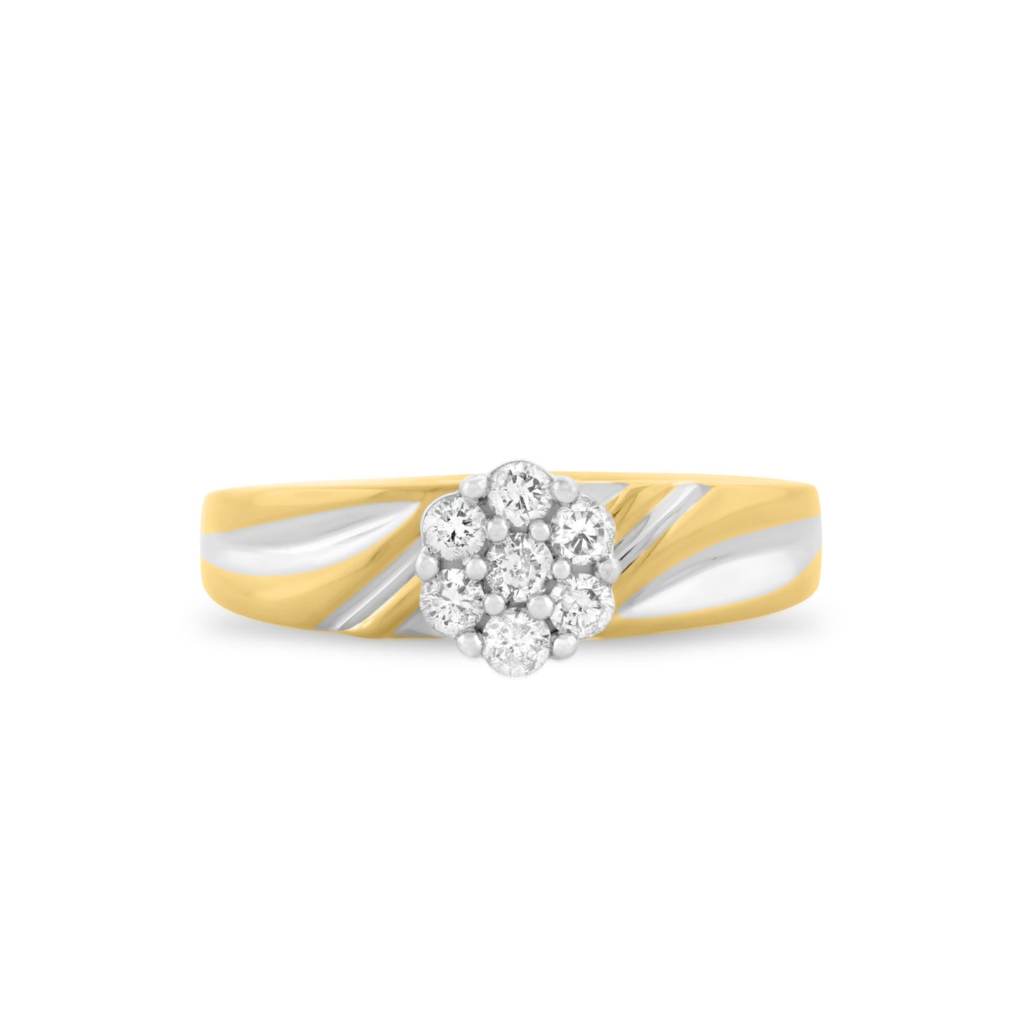 His & Her Round Cut Diamond 14K White & Yellow Gold Finish Wedding Trio Ring Set