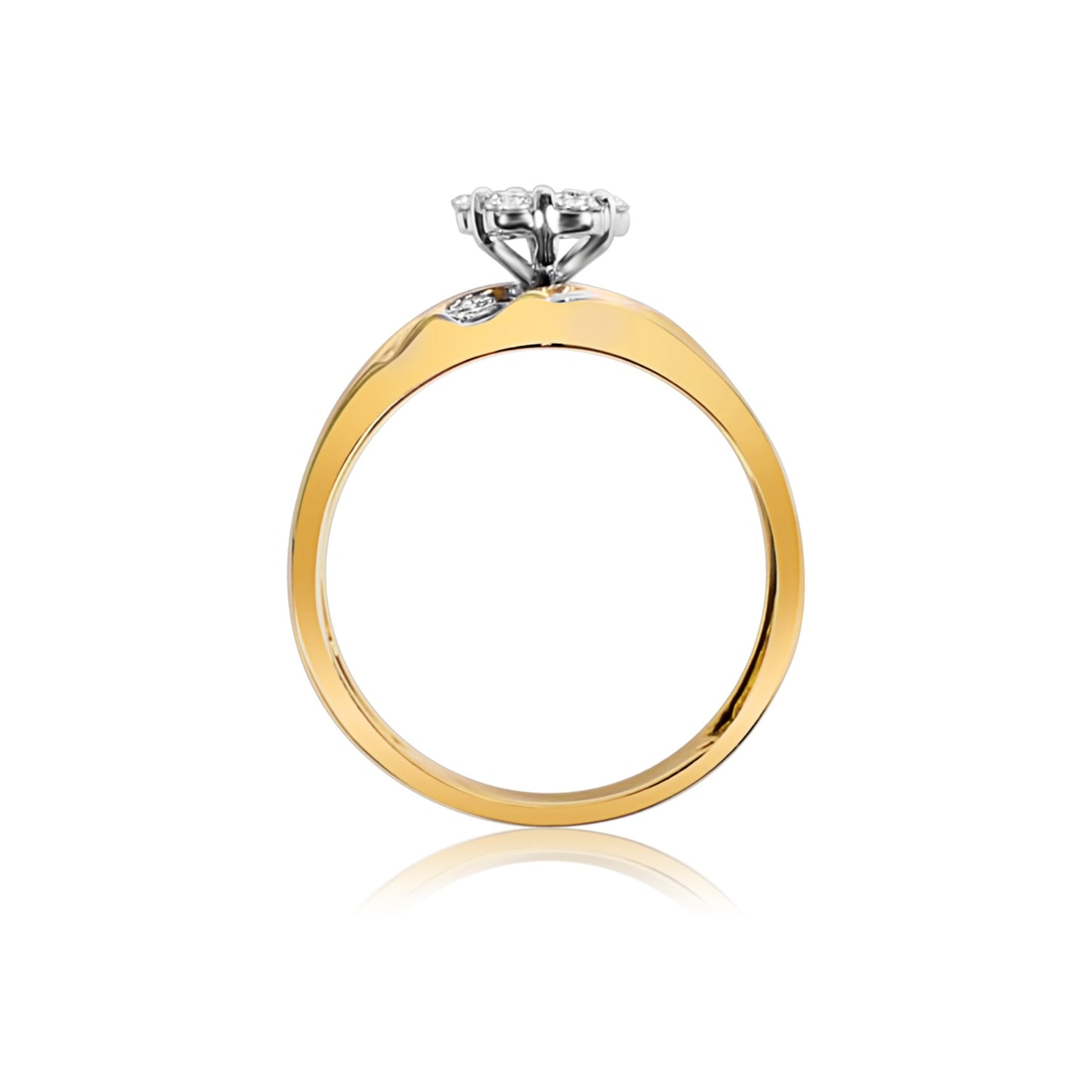 His & Her Round Cut Diamond 14K White & Yellow Gold Finish Wedding Trio Ring Set