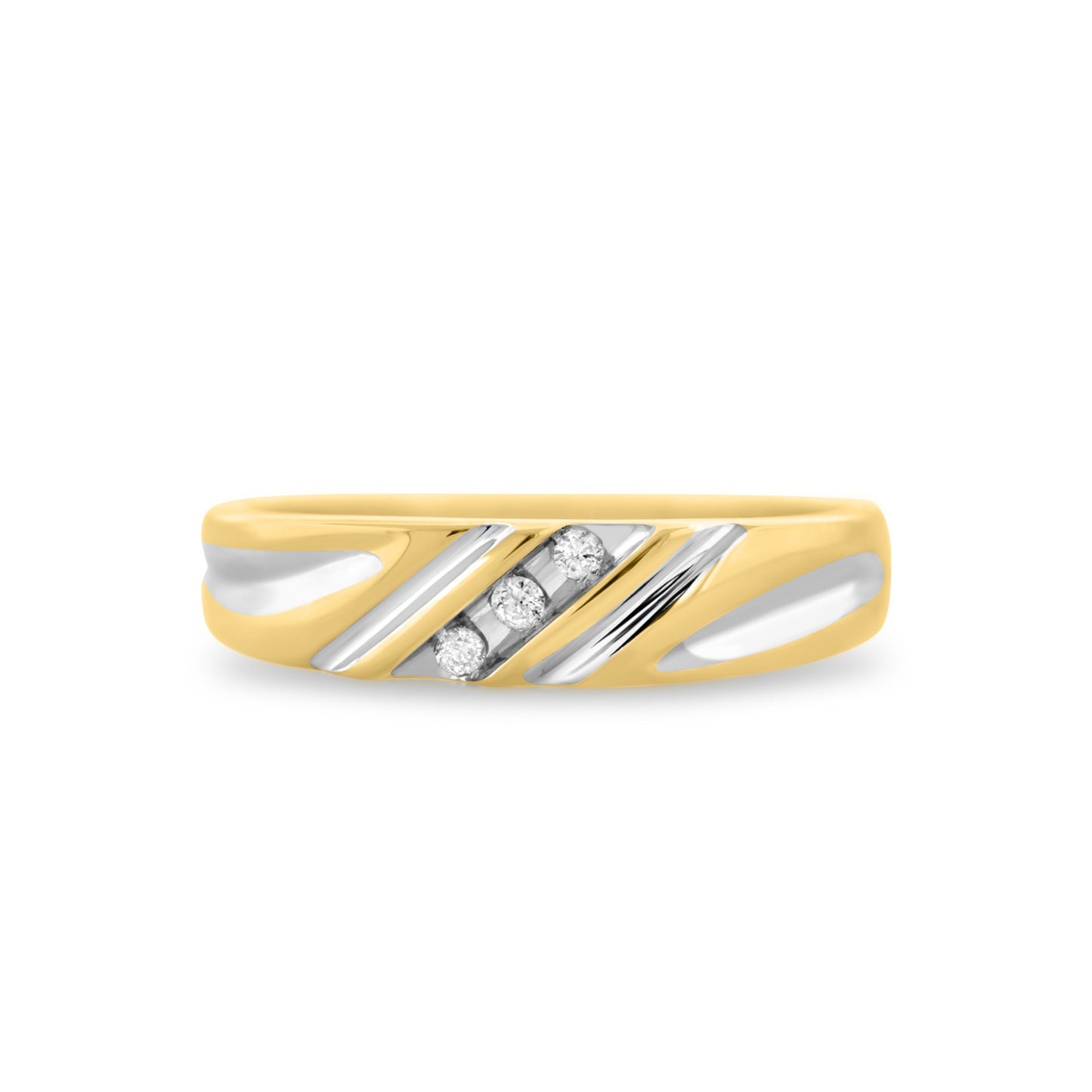 His & Her Round Cut Diamond 14K White & Yellow Gold Finish Wedding Trio Ring Set