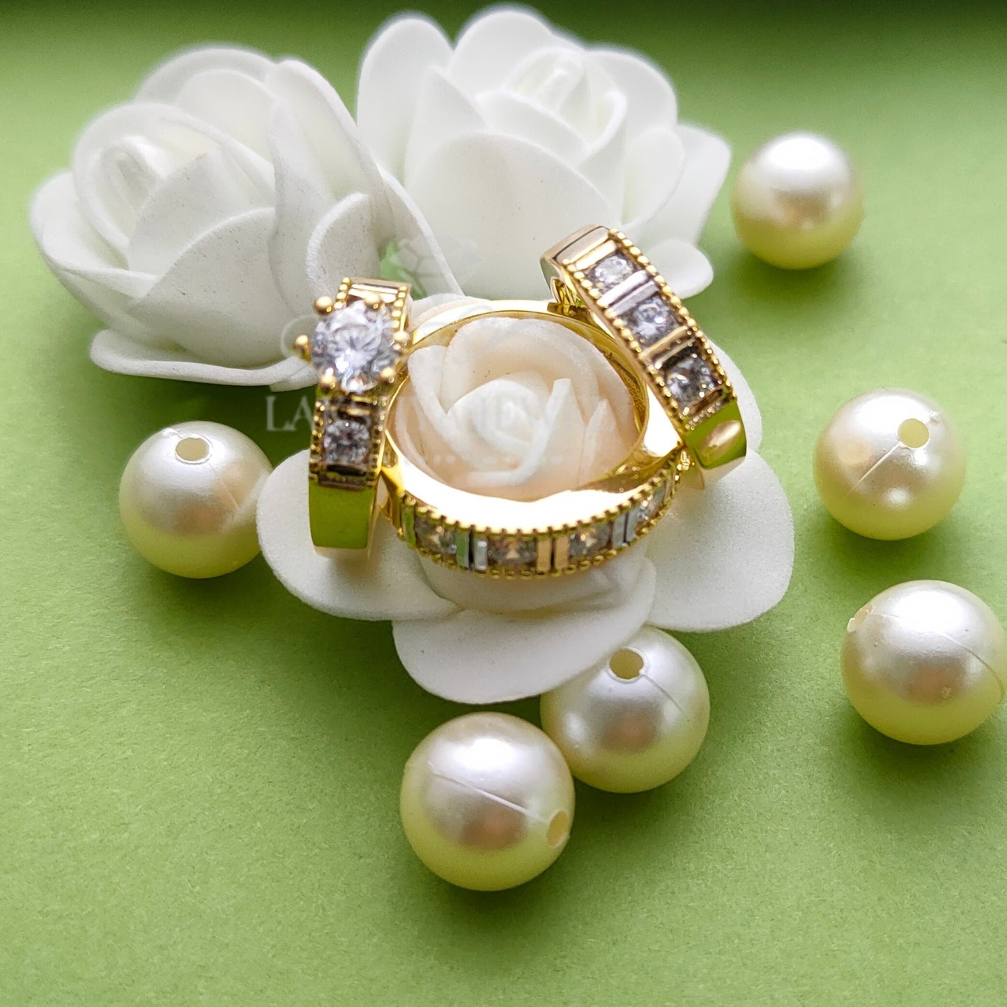 Couple Weddinf Ring Set For Women's & Men's 14K Yellow Gold Finish