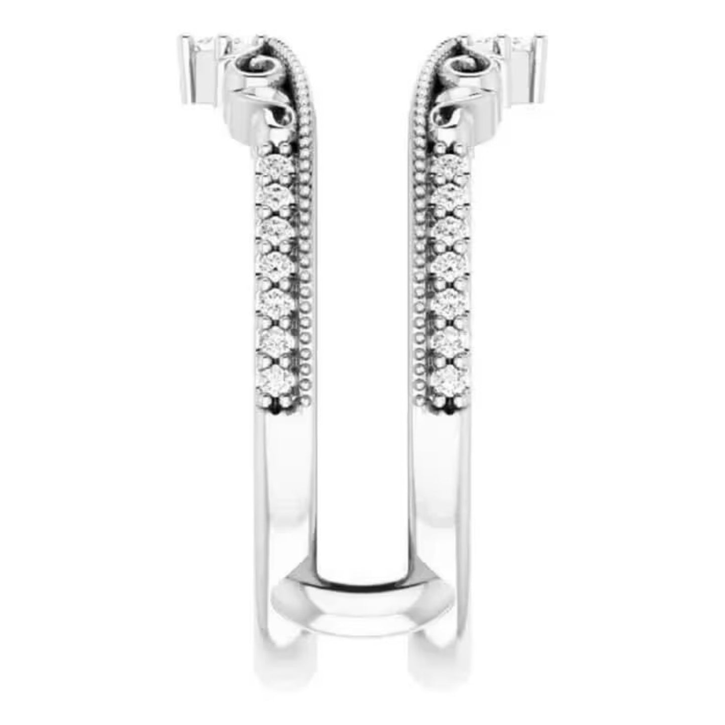 Women's Round Cut Diamond Enhancer Wrap Ring 14K White Gold Finish