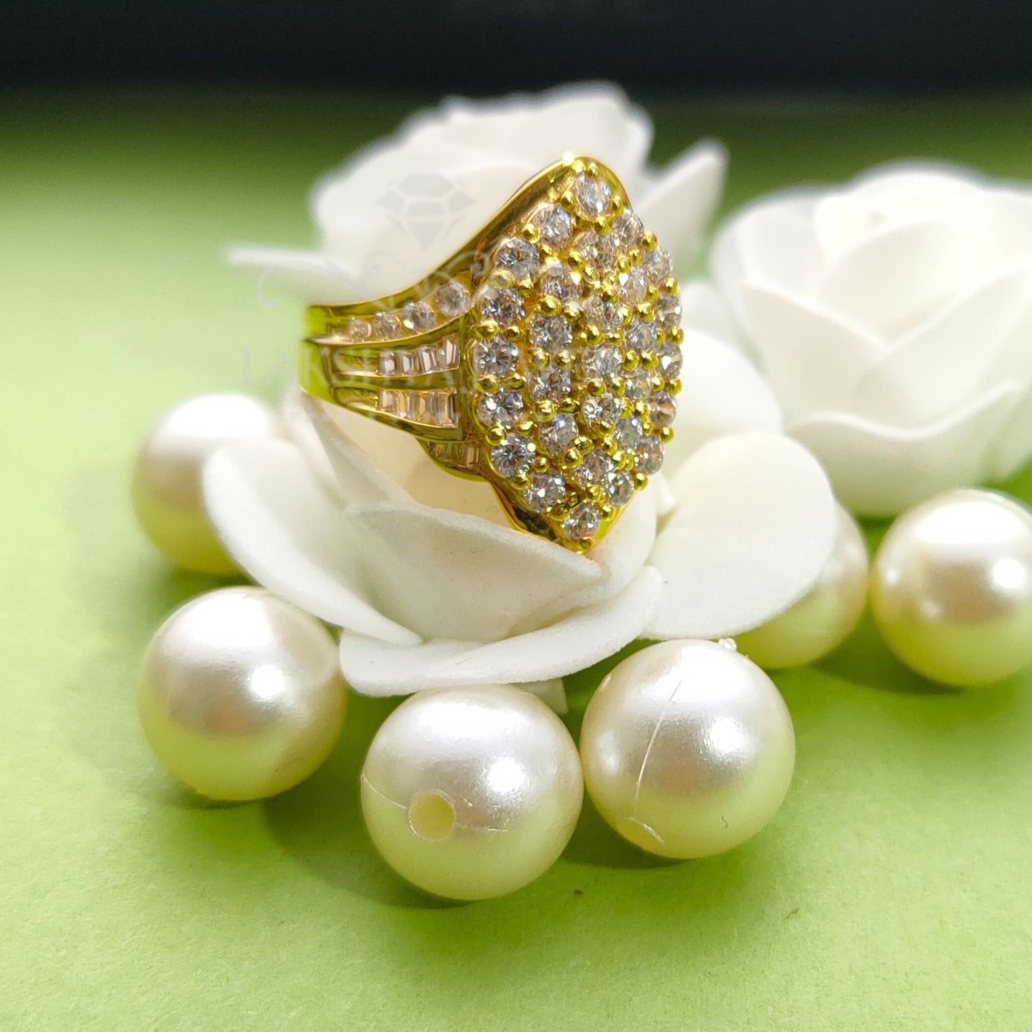 Classic 14K Yellow Gold Finish Round Cut Diamond Ring for Anniversary Gift