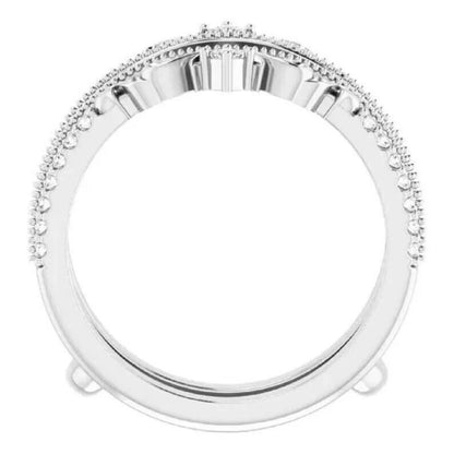 Women's Round Cut Diamond Enhancer Wrap Ring 14K White Gold Finish