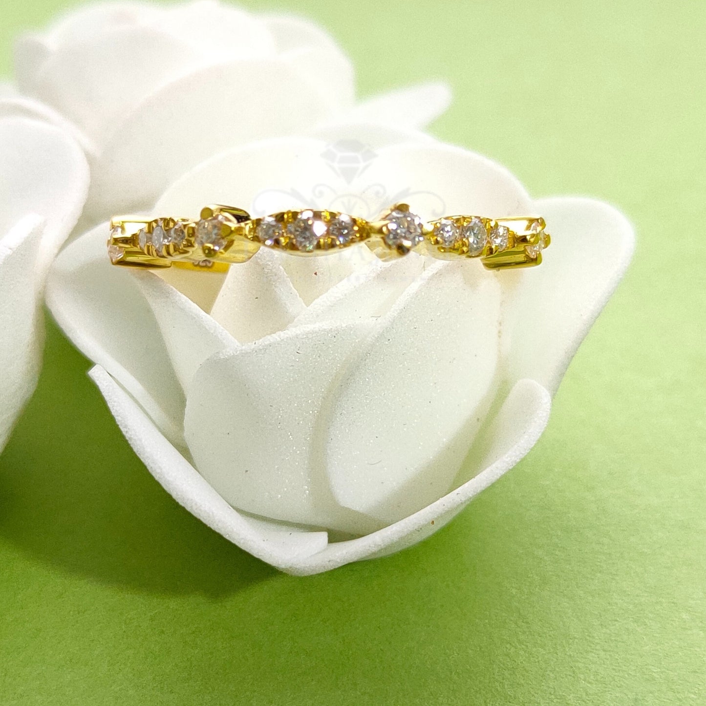 Wedding Engageent Band Ring Round Cut Diamond 14K Yellow Gold Finish Silver