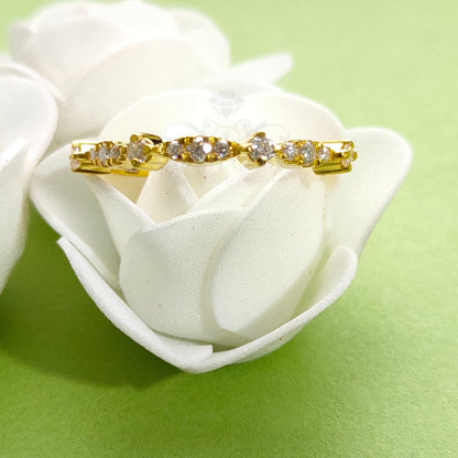 Wedding Engageent Band Ring Round Cut Diamond 14K Yellow Gold Finish Silver