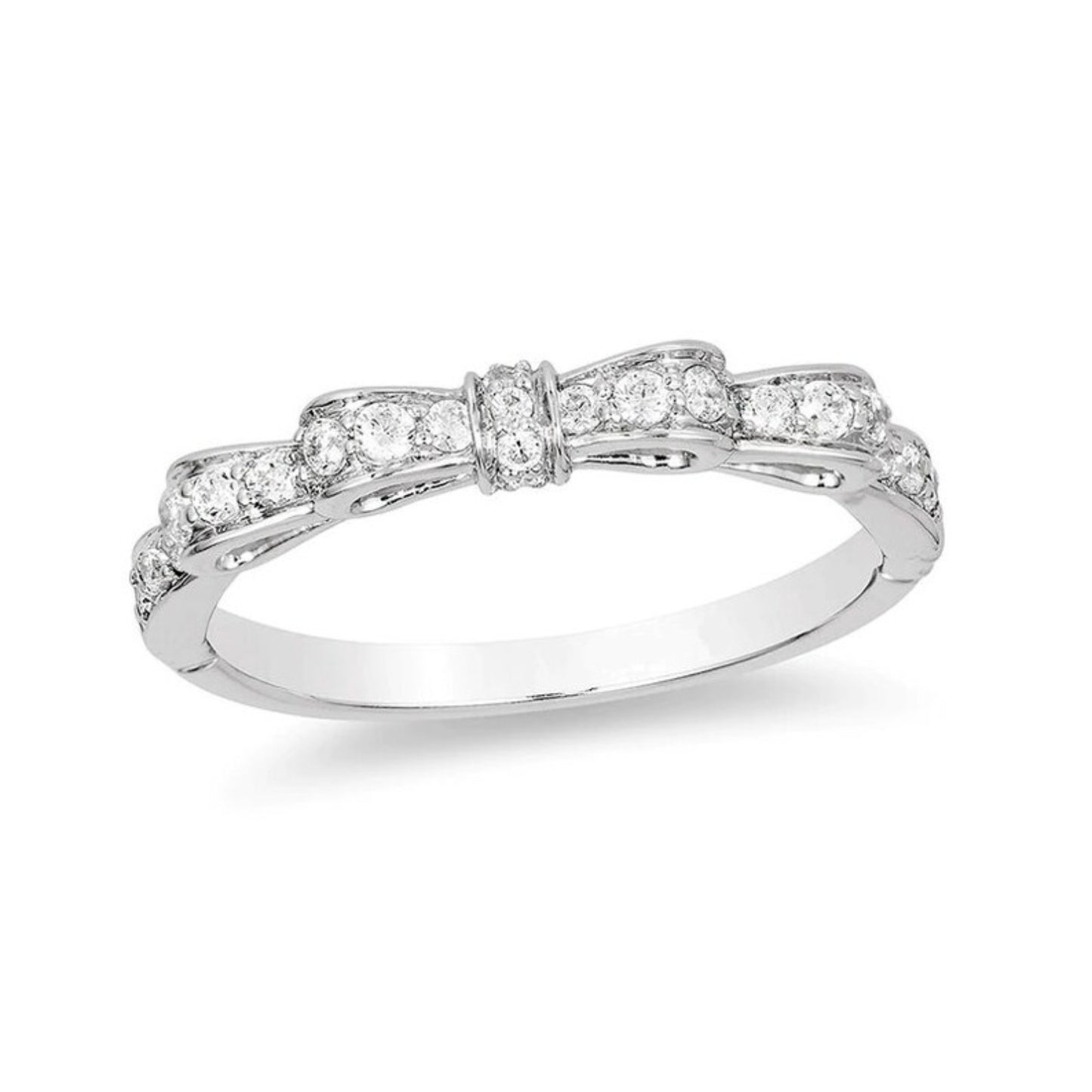 Wedding Band Ring, Round Cut Diamond 14K White Gold Finish Band