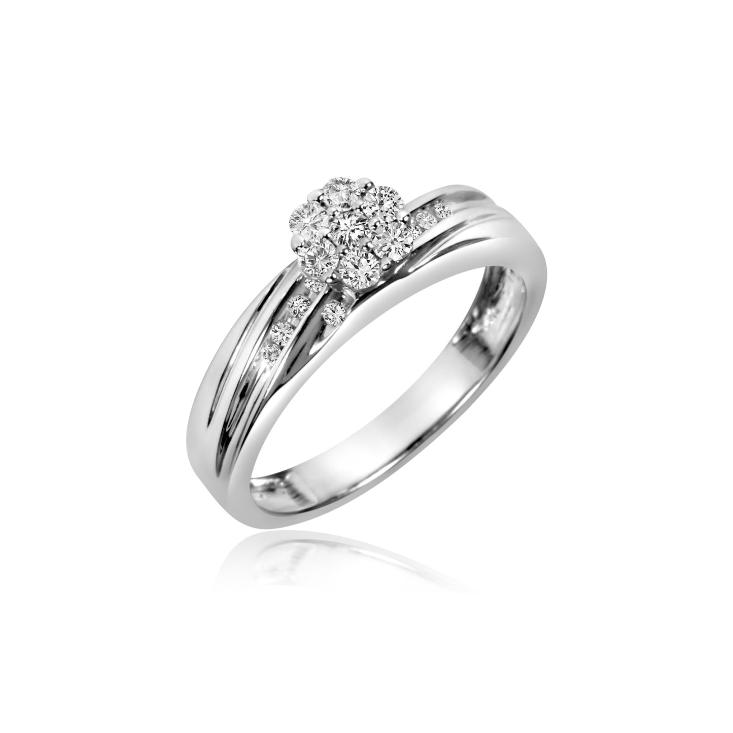 Trio Set For Bride & Groom For Wedding Wear 14K Yellow Gold Finish Round Cut Diamond