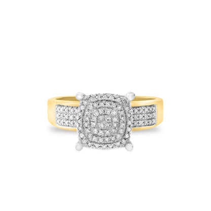 14K Yellow Gold Finish His & Her Trio Ring Set For Engagement