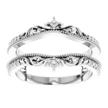 Women's Round Cut Diamond Enhancer Wrap Ring 14K White Gold Finish