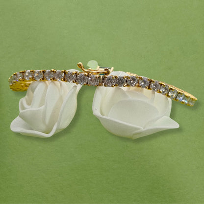 Emerald Cut Blue Sapphire & Round Diamond Women's Classic Bracelet