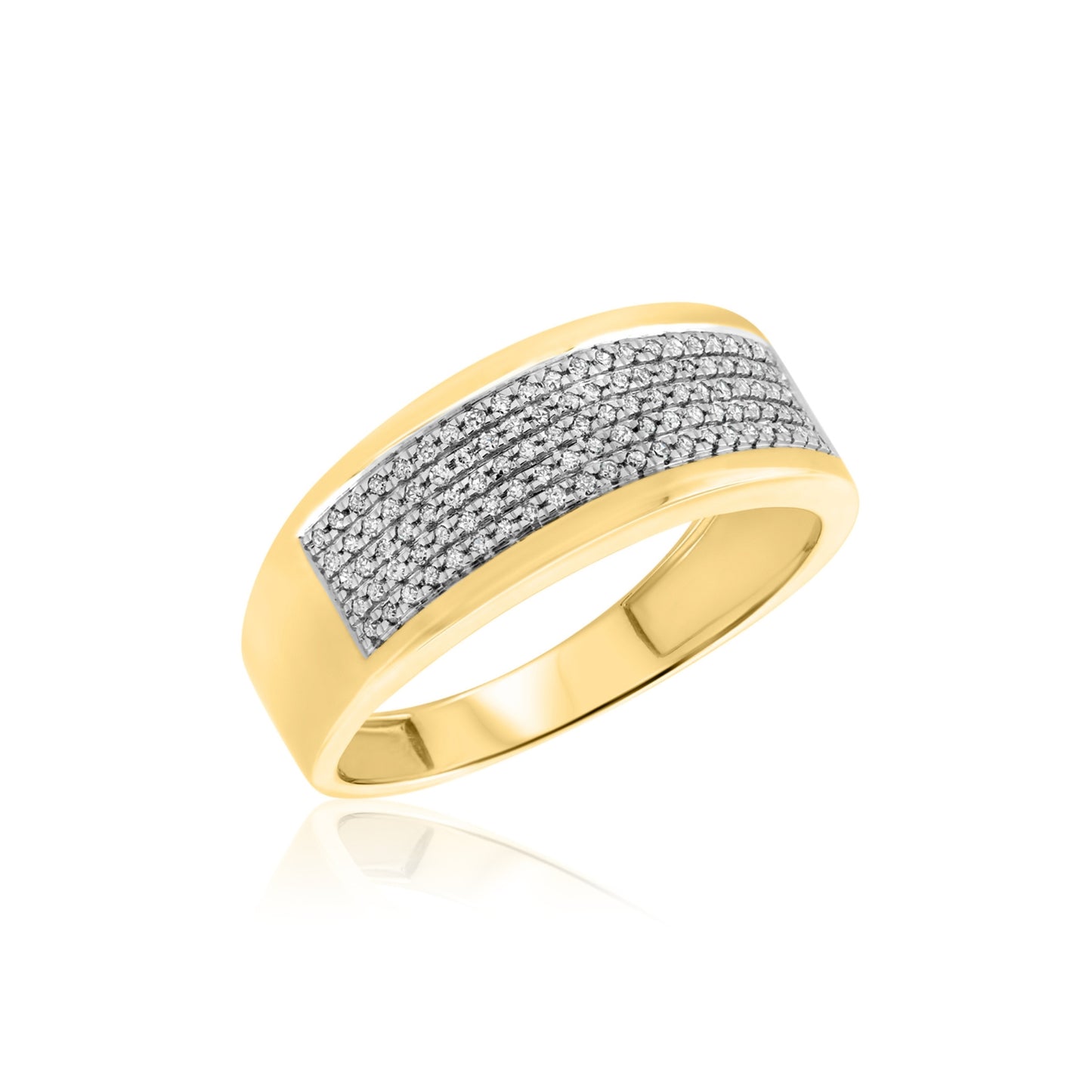 Men's & Women's 14K Yellow Gold Finish Engagement Trio Ring Set