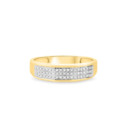 14K Yellow Gold Finish His & Her Trio Ring Set For Engagement