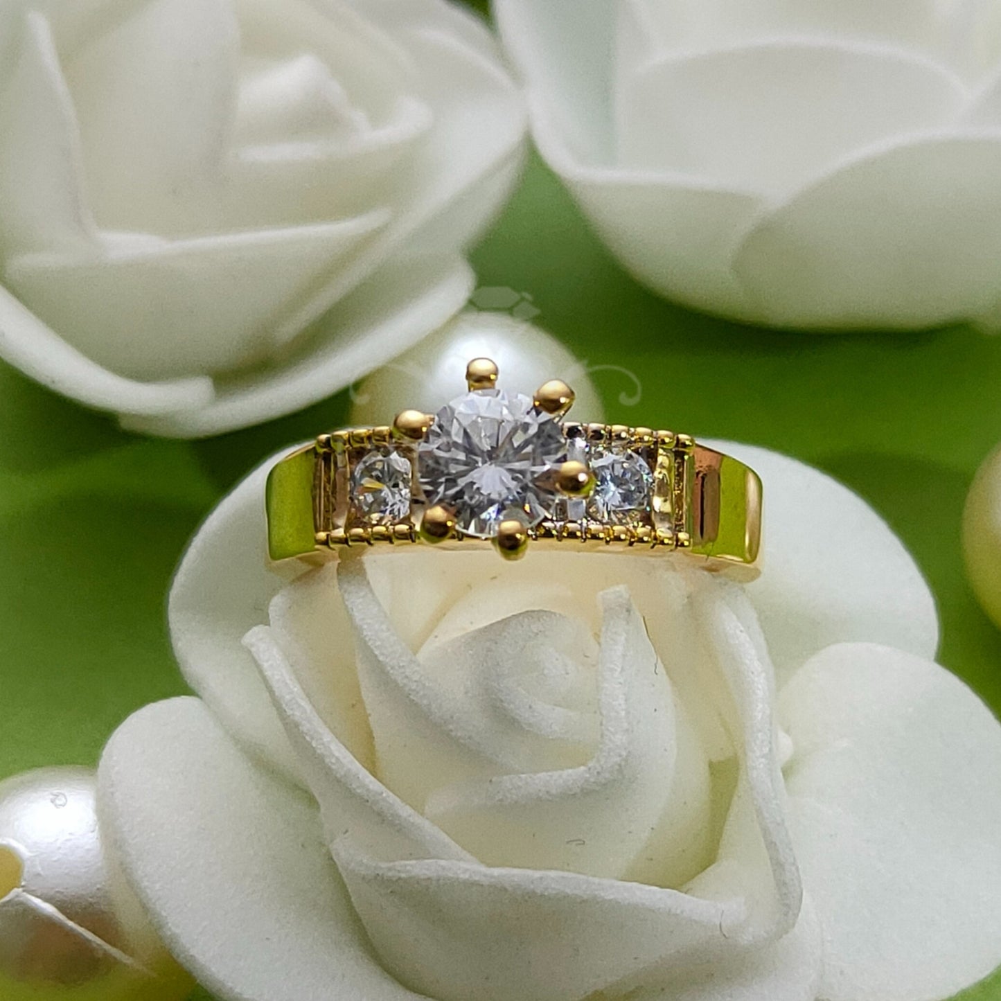 Couple Weddinf Ring Set For Women's & Men's 14K Yellow Gold Finish
