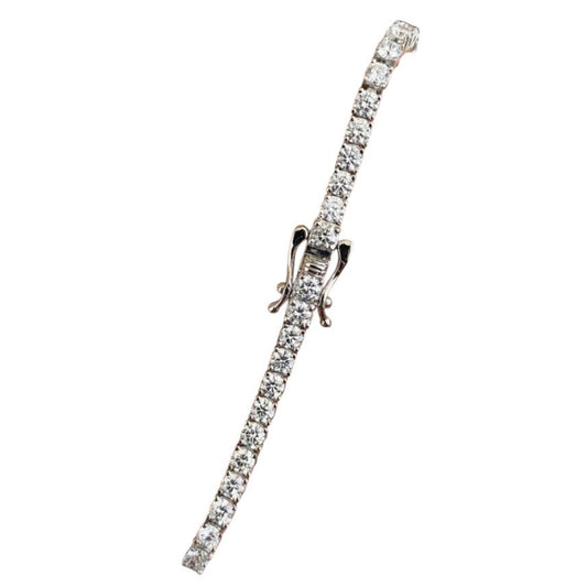 Round Cut Diamond 14K White Gold Finish Silver Tennis Bracelet